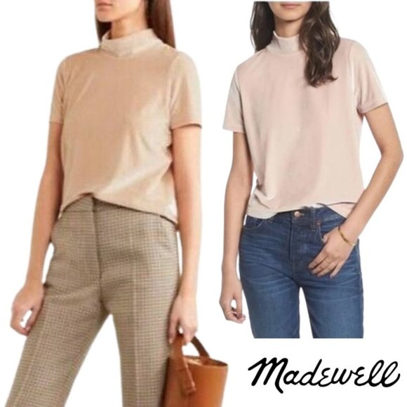 𝅺Madewell Velvet Mock Neck Top - Picture 1 of 12